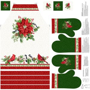 Yuletide Traditions Apron & Oven Mitts Panel DP26113-10
